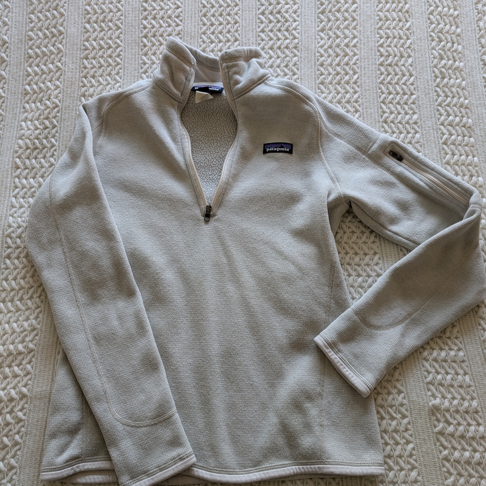 Patagonia Cream Quarter-Zip Fleece Pullover